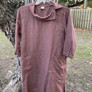 Poetry chestnut brown size 12 dress with cute collar detail